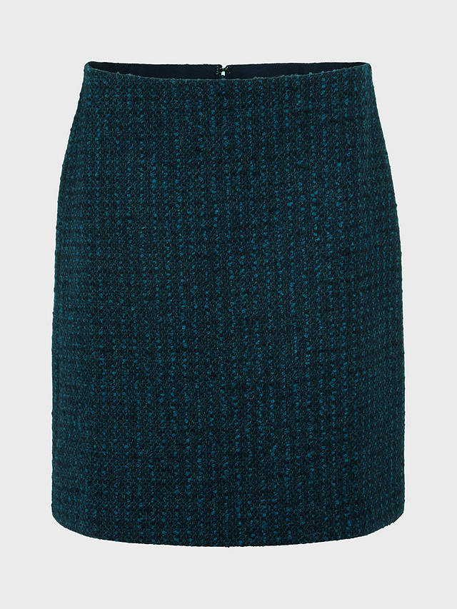 Hobbs Teia Wool Blend Mini Skirt, Deep Teal Blue