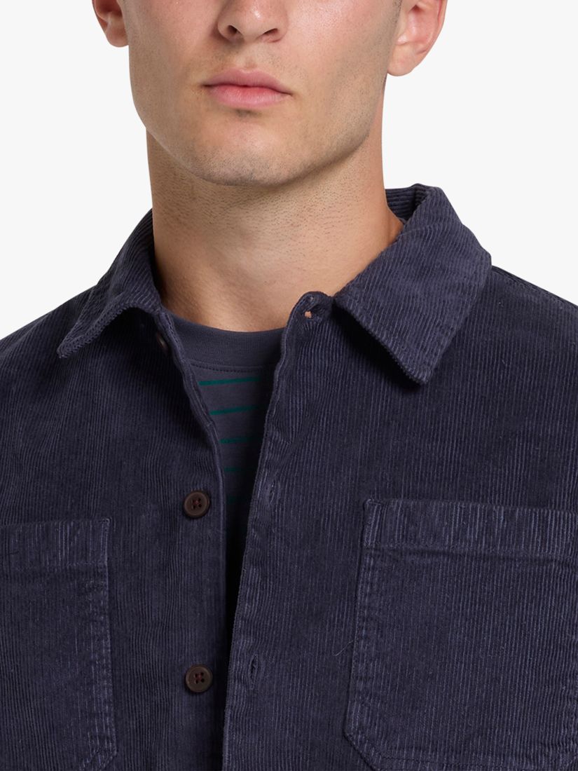Farah Kitner Corduroy Long Sleeve Shirt, Liquorice Blue, L