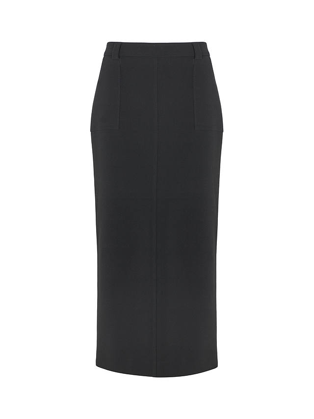 Mint Velvet Structured Midaxi Column Skirt, Black at John Lewis & Partners