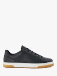 Dune Tie Leather Black Trainers, Navy-leather