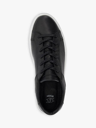 Dune Tie Leather Black Trainers, Black-leather