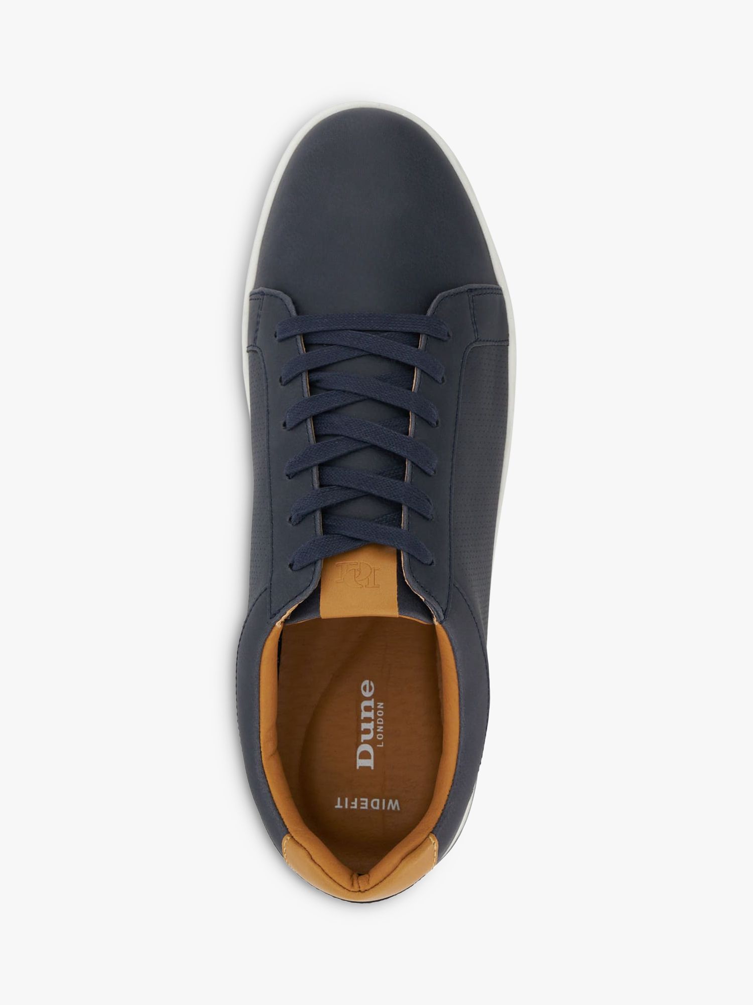 Buy Dune Wide Fit Tezzy Lace Up Trainers, Navy Online at johnlewis.com