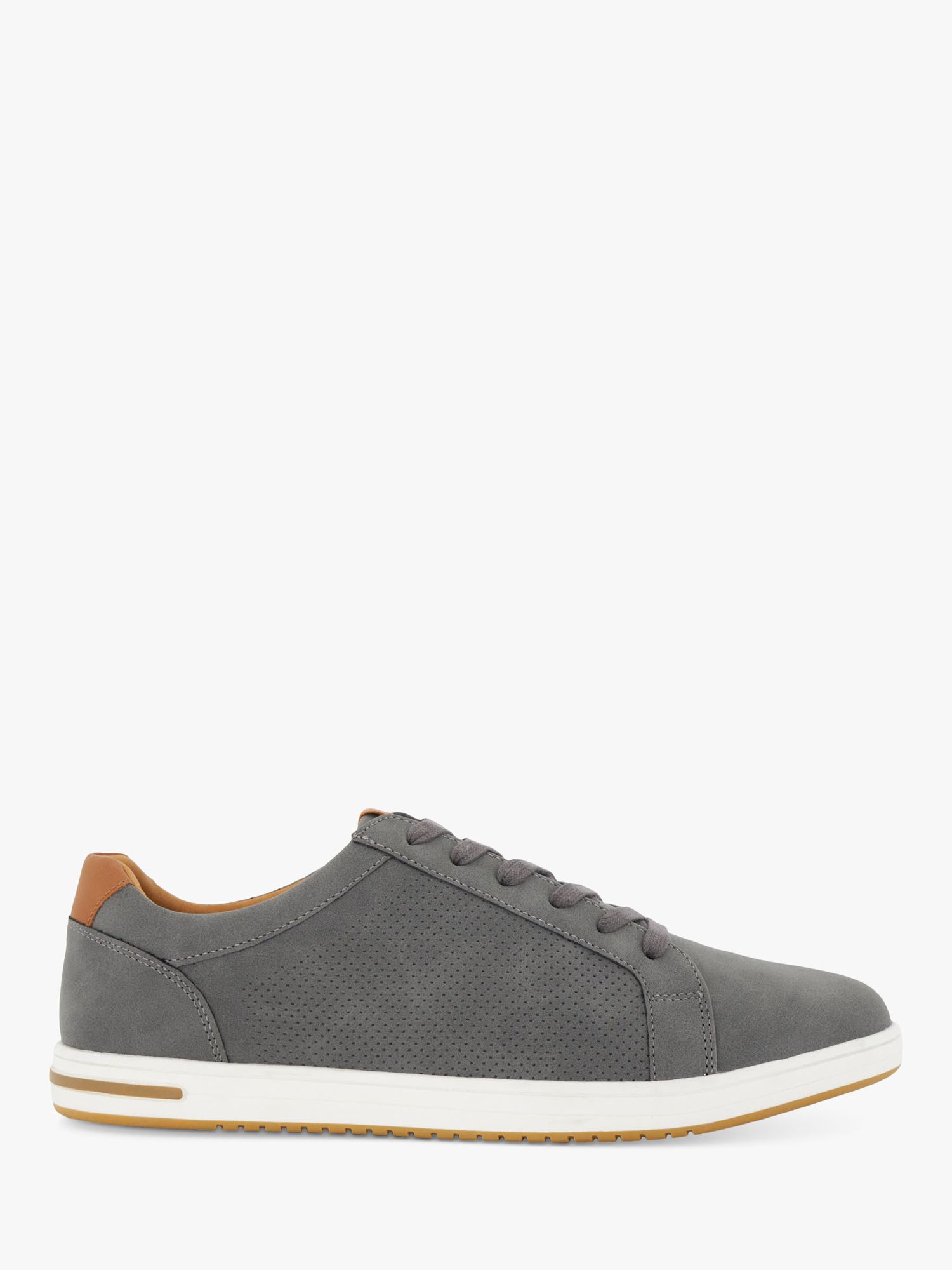 Dune Wide Fit Tezzy Suedette Lace Up Trainers, Grey, 6