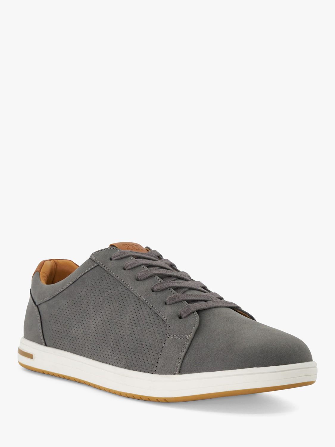 Dune Wide Fit Tezzy Suedette Lace Up Trainers, Grey, 6
