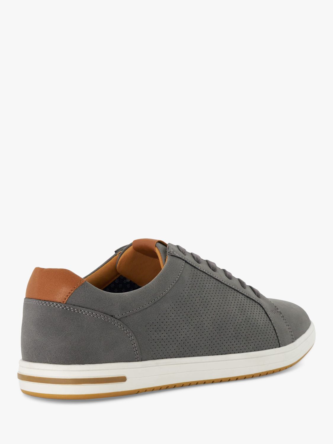 Buy Dune Wide Fit Tezzy Suedette Lace Up Trainers, Grey Online at johnlewis.com