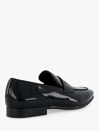 Dune Sterlling Patent Penny Loafers, Black