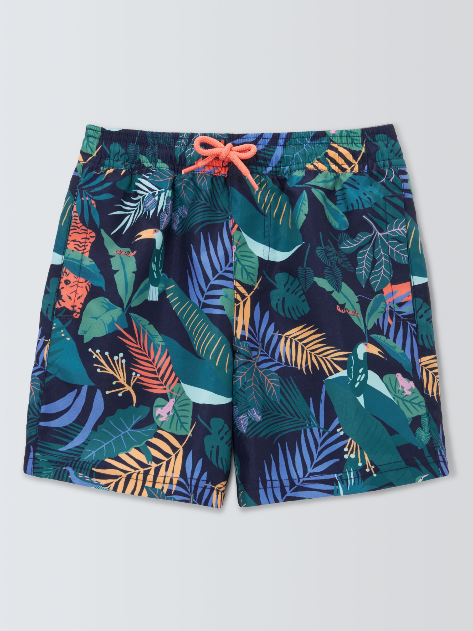 John Lewis Kids' Rainforest Print Swim Shorts, Multi, 7 years