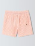 John Lewis Kids' Seersucker Stripe Fish Swim Shorts, Orange