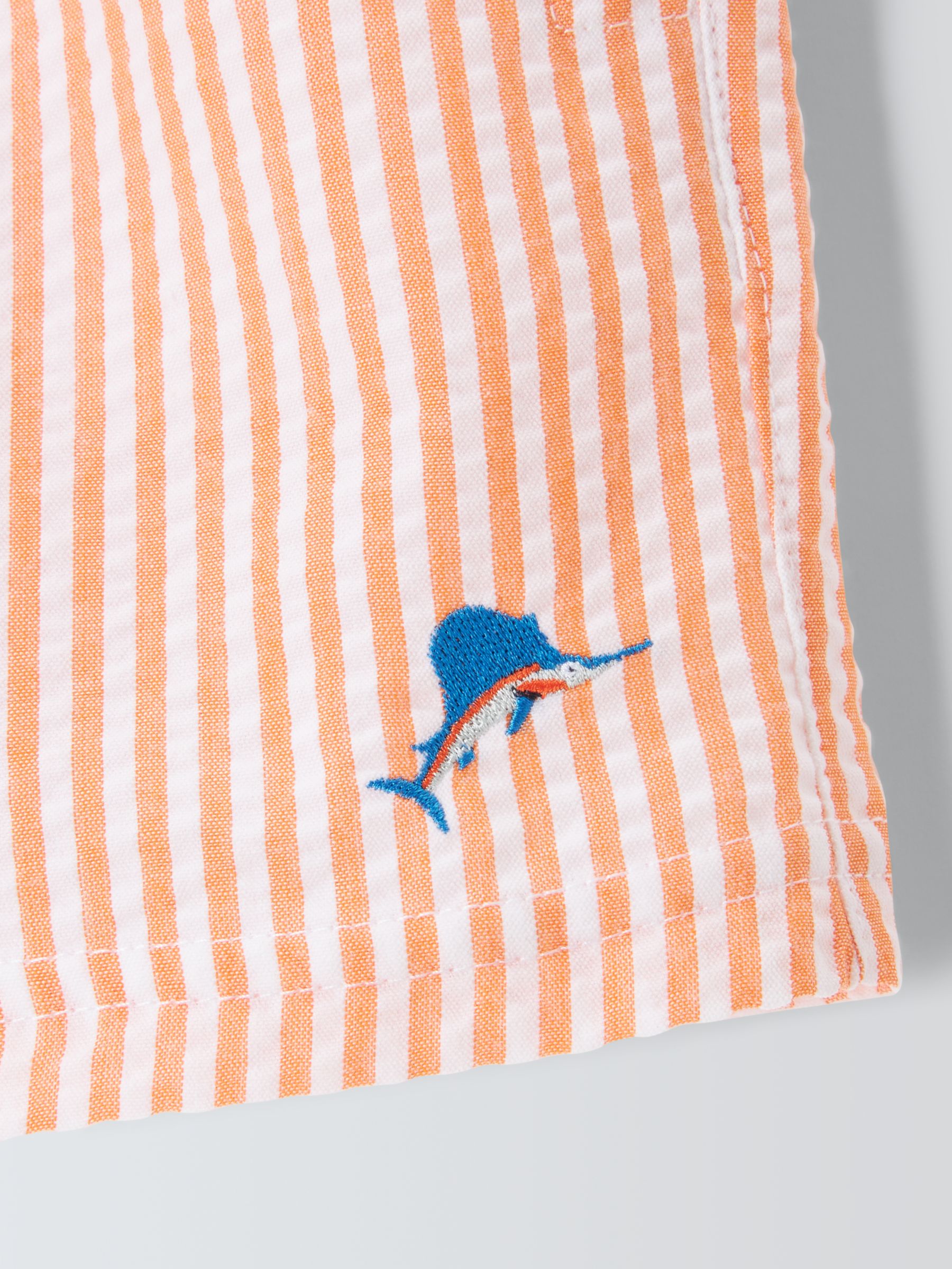 Buy John Lewis Kids' Seersucker Stripe Fish Swim Shorts, Orange Online at johnlewis.com