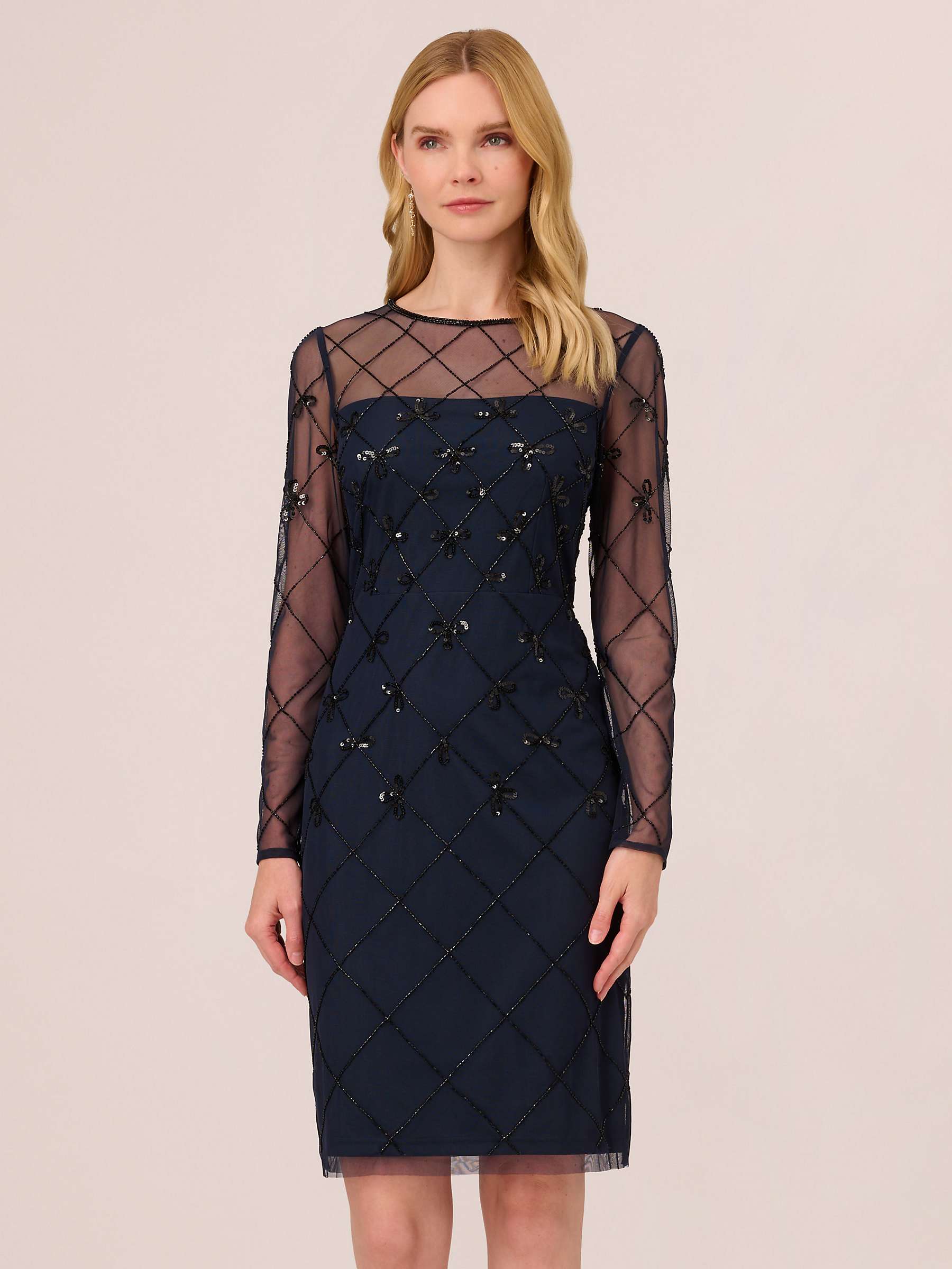 Buy Adrianna Papell Papell Studio Embellished Cocktail Dress, Navy/Black Online at johnlewis.com