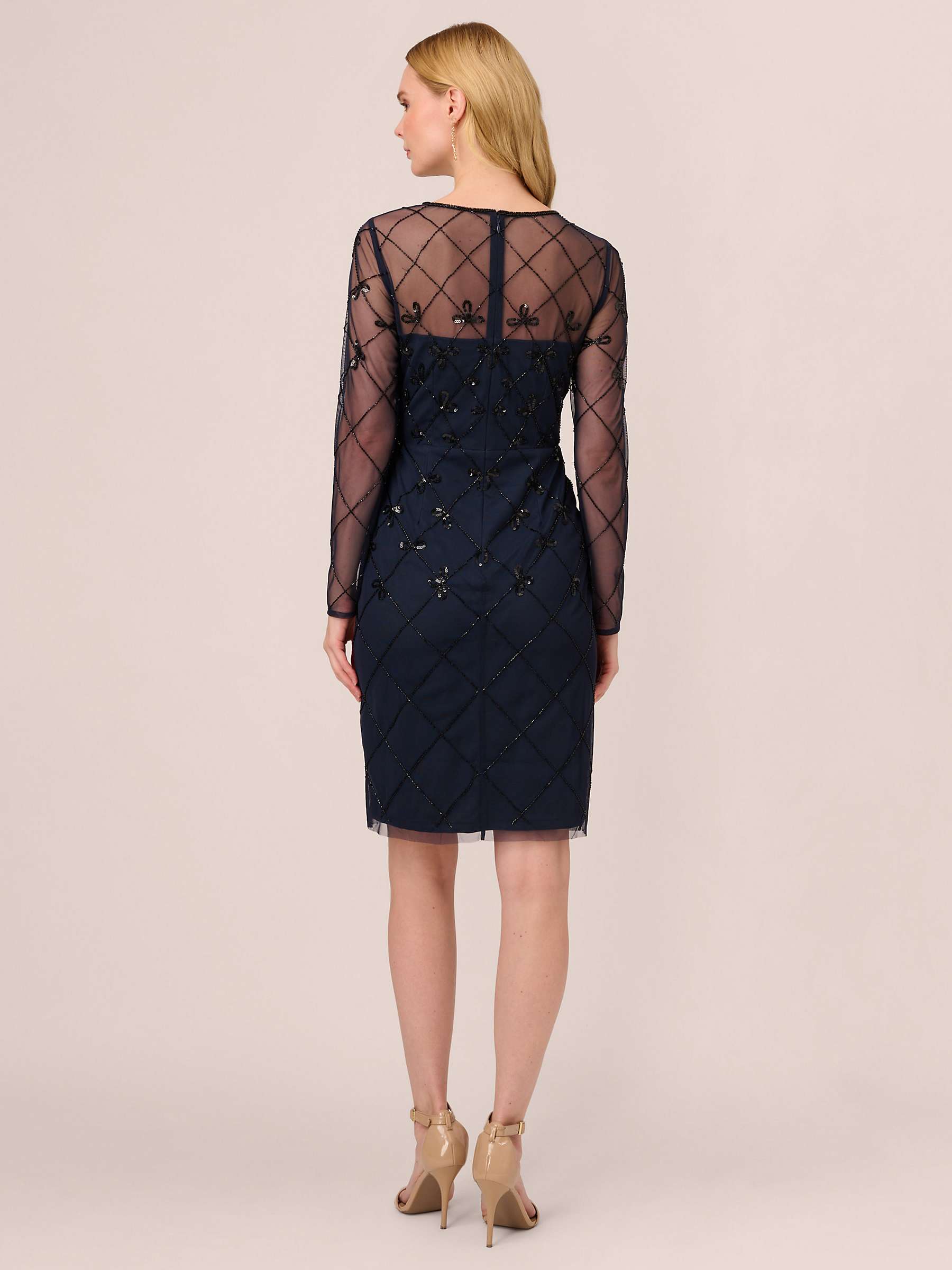 Buy Adrianna Papell Papell Studio Embellished Cocktail Dress, Navy/Black Online at johnlewis.com