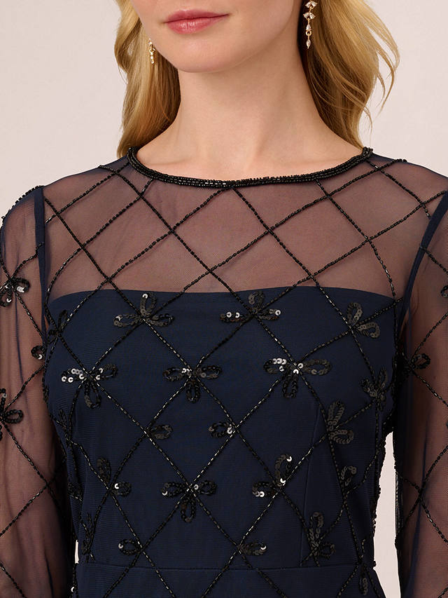 Adrianna Papell Papell Studio Embellished Cocktail Dress, Navy/Black