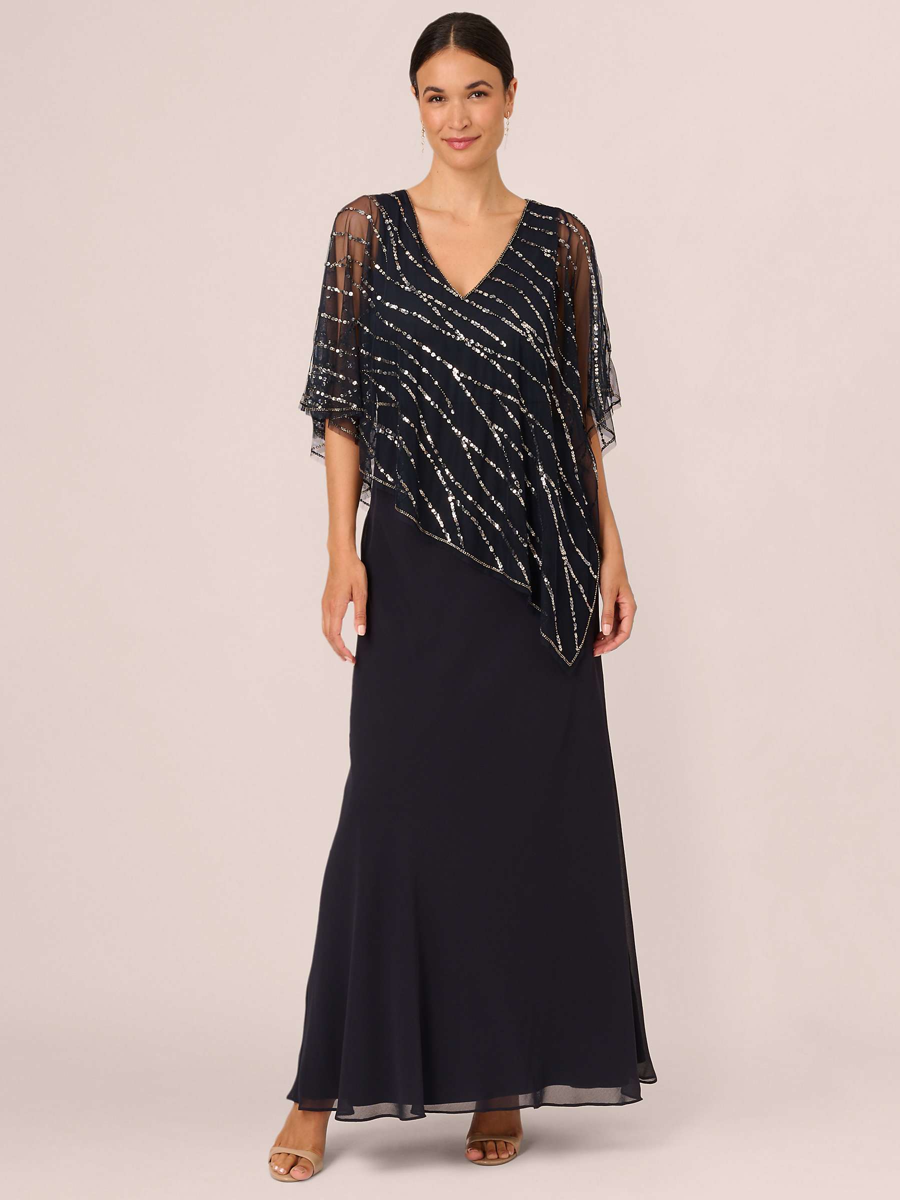 Buy Adrianna Papell Beaded Popover Dress, Midnight Online at johnlewis.com