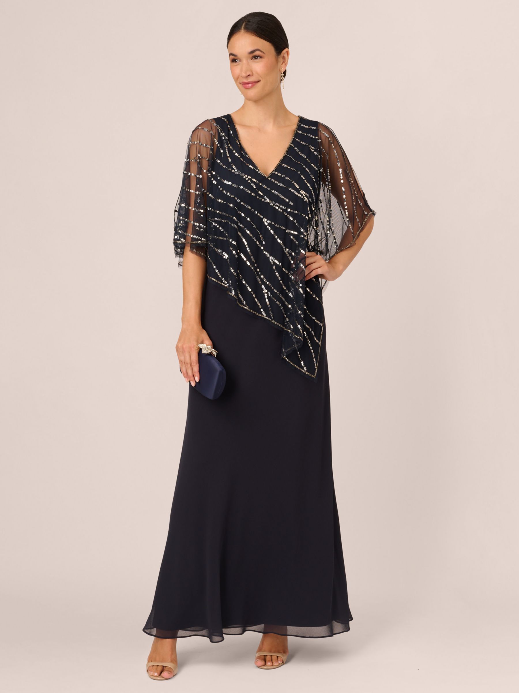 Buy Adrianna Papell Beaded Popover Dress, Midnight Online at johnlewis.com
