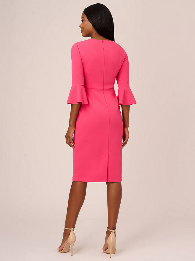 Adrianna Papell Bell Sleeve Tie Front Midi Dress, Camellia