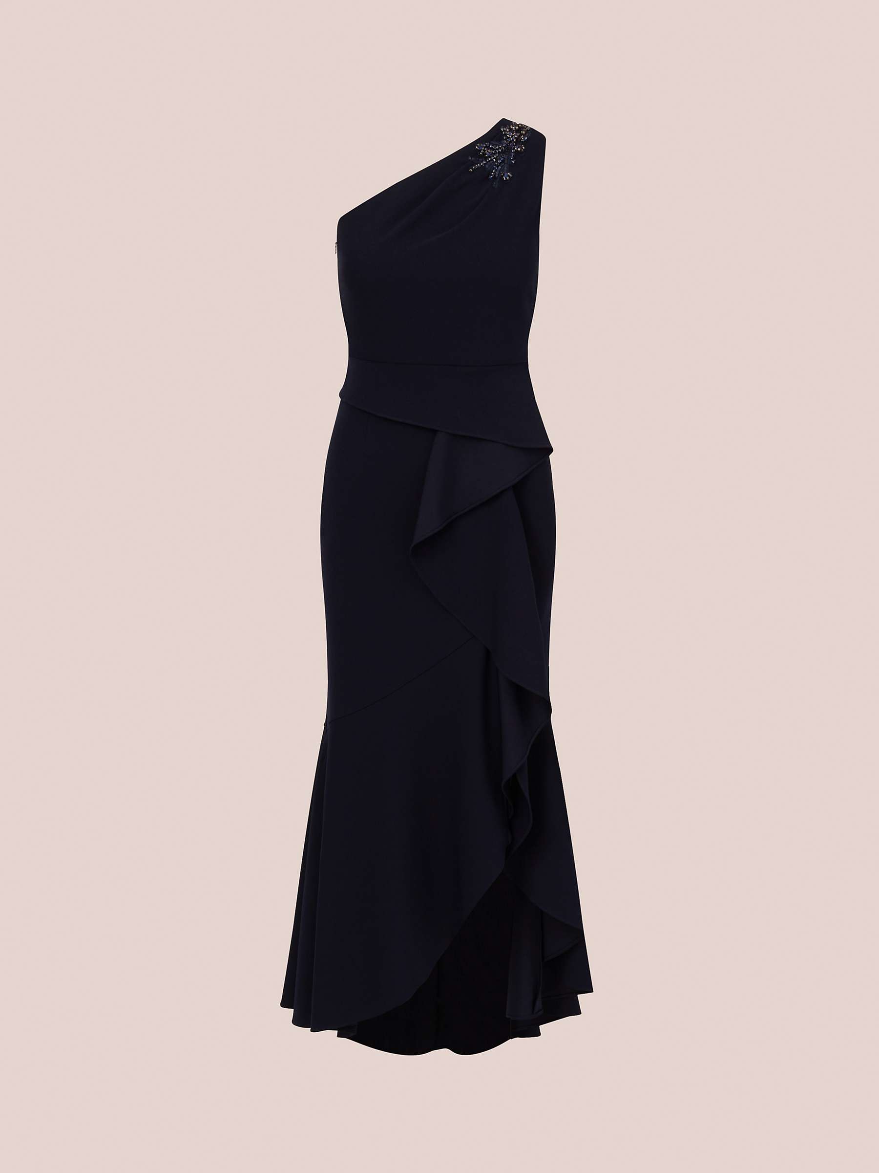 Buy Adrianna Papell Studio Beaded Knit Crepe Maxi Dress, Midnight Online at johnlewis.com