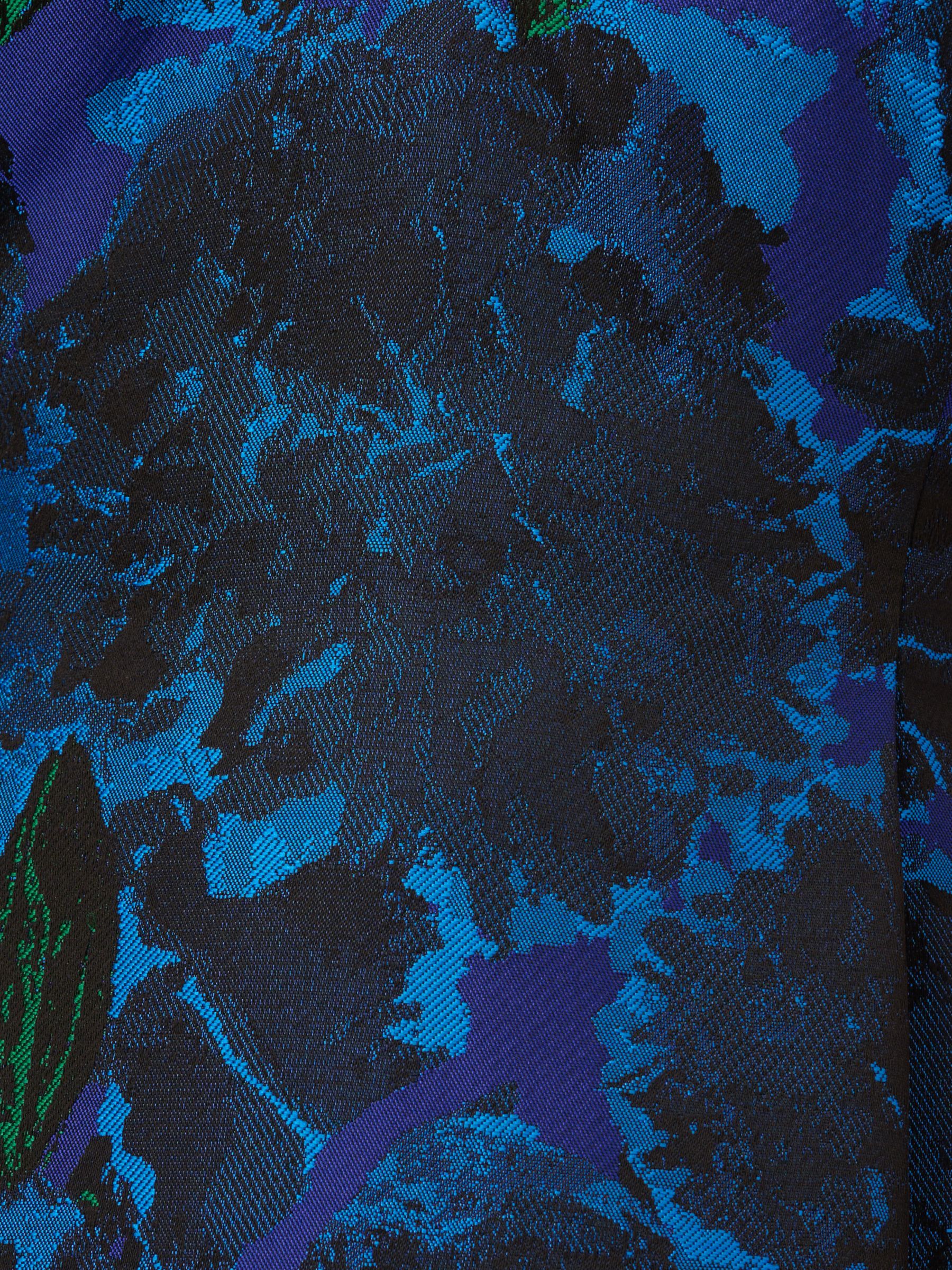 Buy Adrianna Papell Ruffle Jacquard Dress, Blue/Multi Online at johnlewis.com