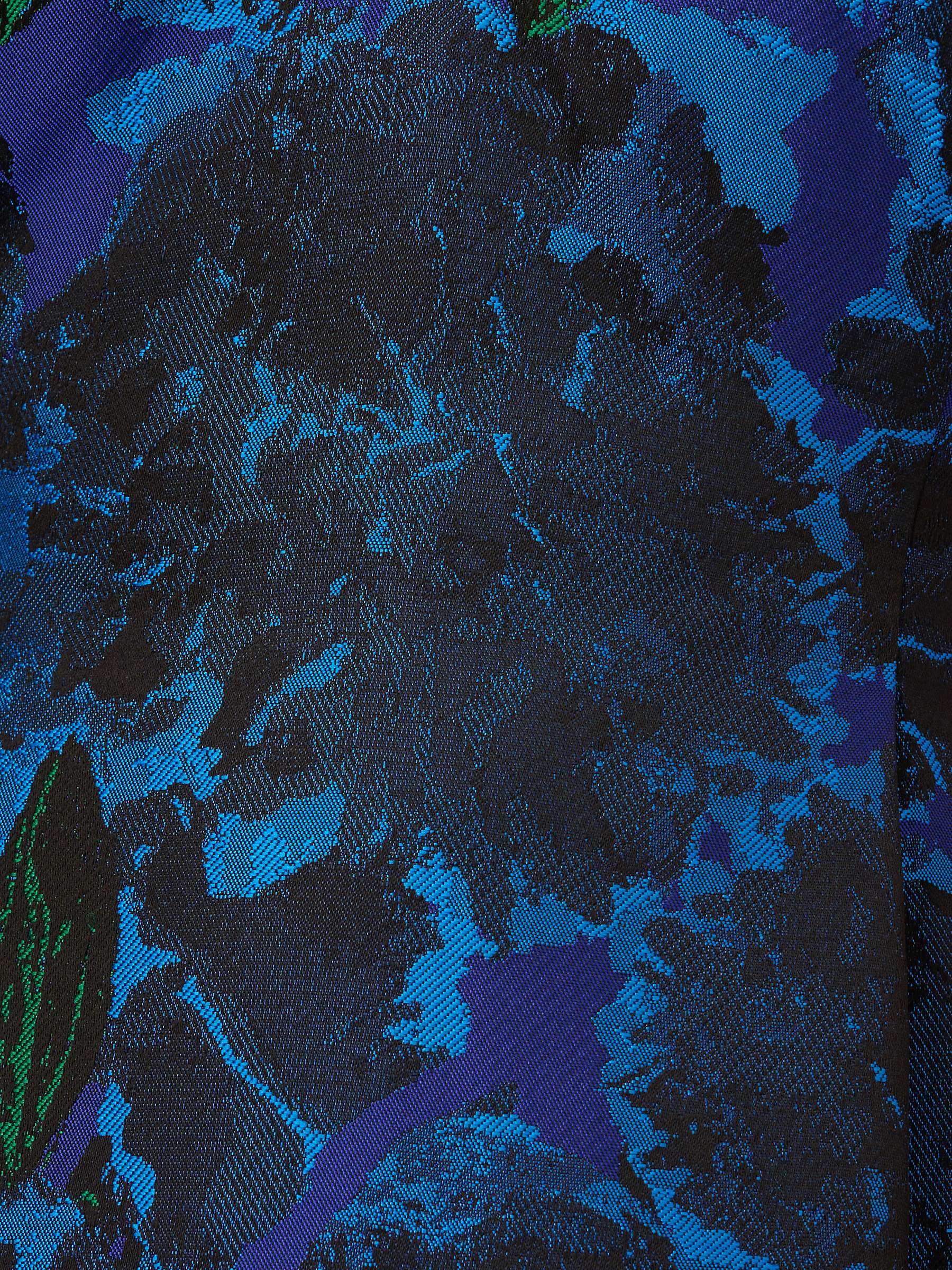 Buy Adrianna Papell Ruffle Jacquard Dress, Blue/Multi Online at johnlewis.com