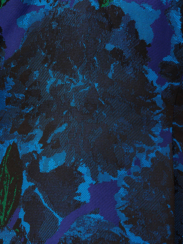 Adrianna Papell Ruffle Jacquard Dress, Blue/Multi
