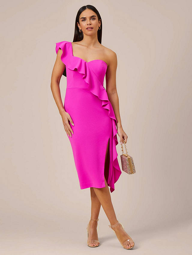 Aidan by Adrianna Papell Knit Crepe Cocktail Dress, Pink Flame