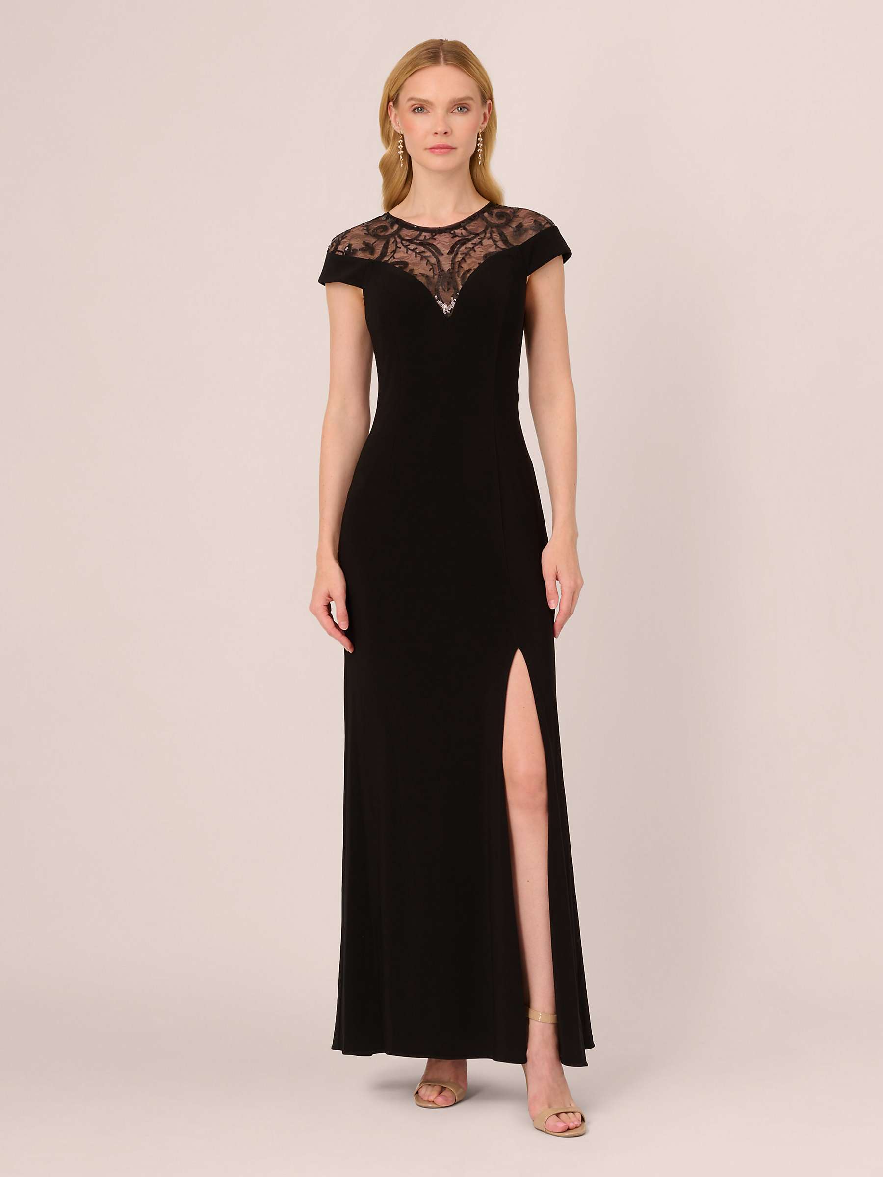 Buy Adrianna Papell Papell Studio Beaded Jersey Gown, Black Online at johnlewis.com