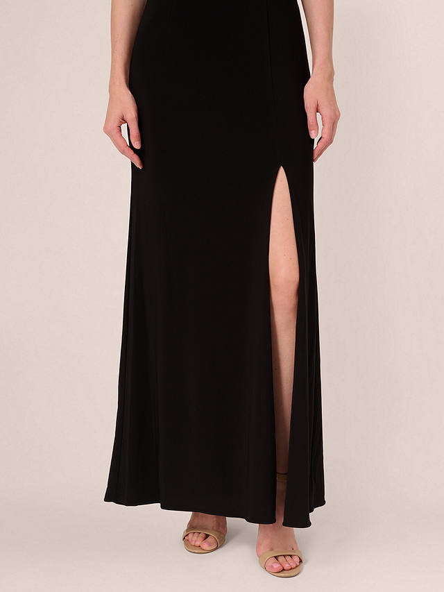 Adrianna Papell Papell Studio Beaded Jersey Gown, Black at John Lewis ...