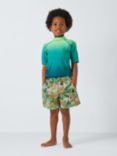 John Lewis Kids' Palm Tree Swim Shorts, Khaki/Multi
