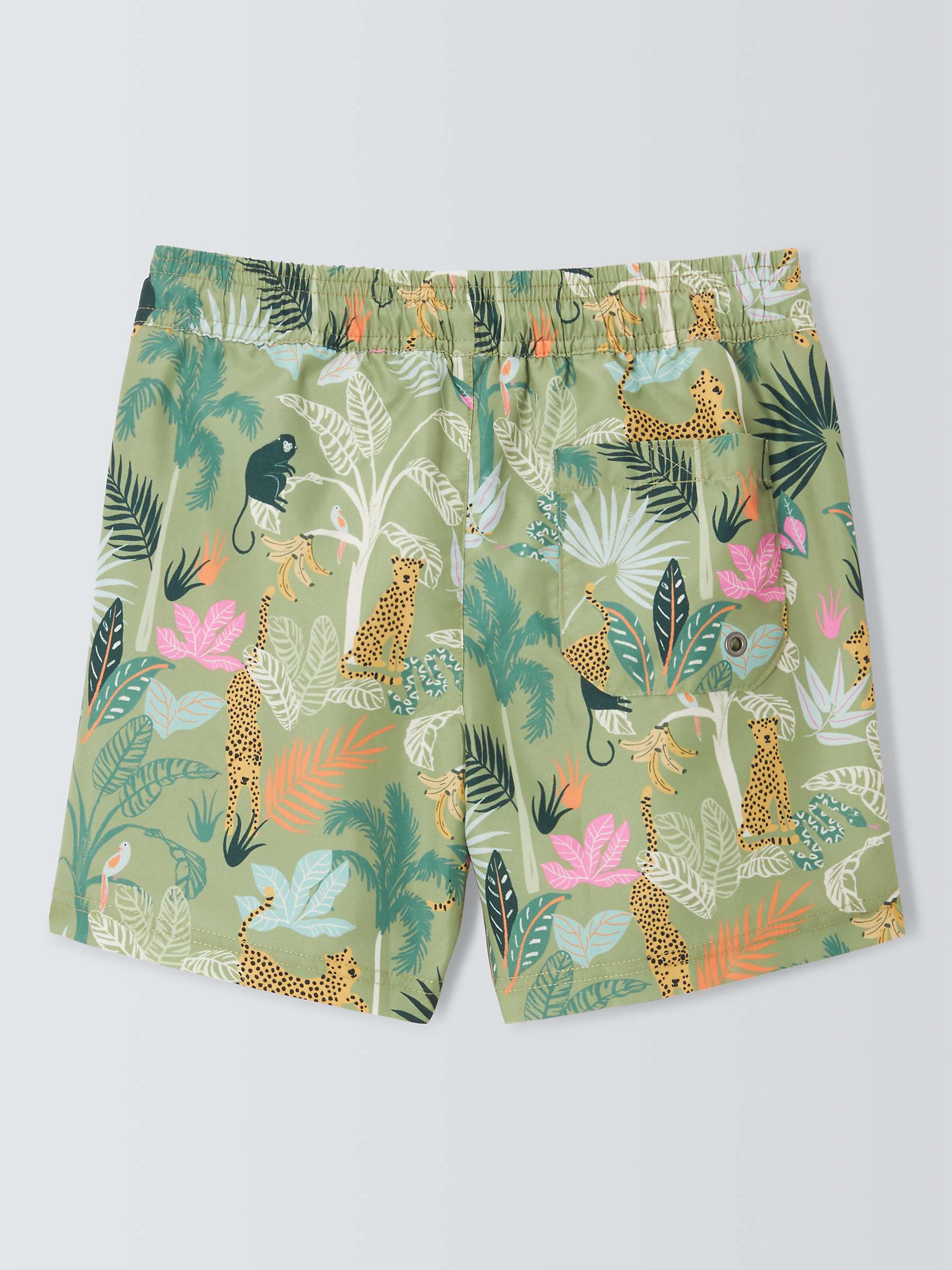 Buy John Lewis Kids' Palm Tree Swim Shorts, Khaki/Multi Online at johnlewis.com