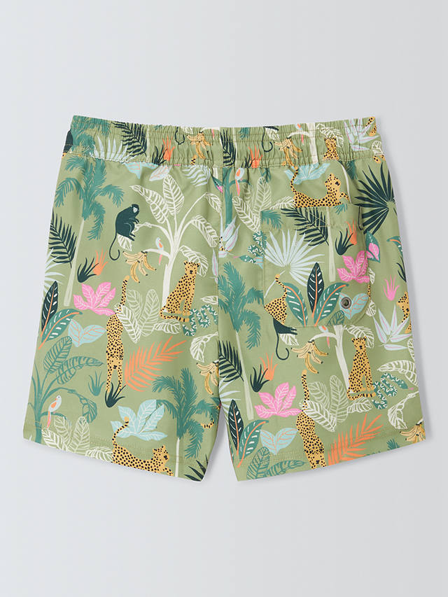 John Lewis Kids' Palm Tree Swim Shorts, Khaki/Multi