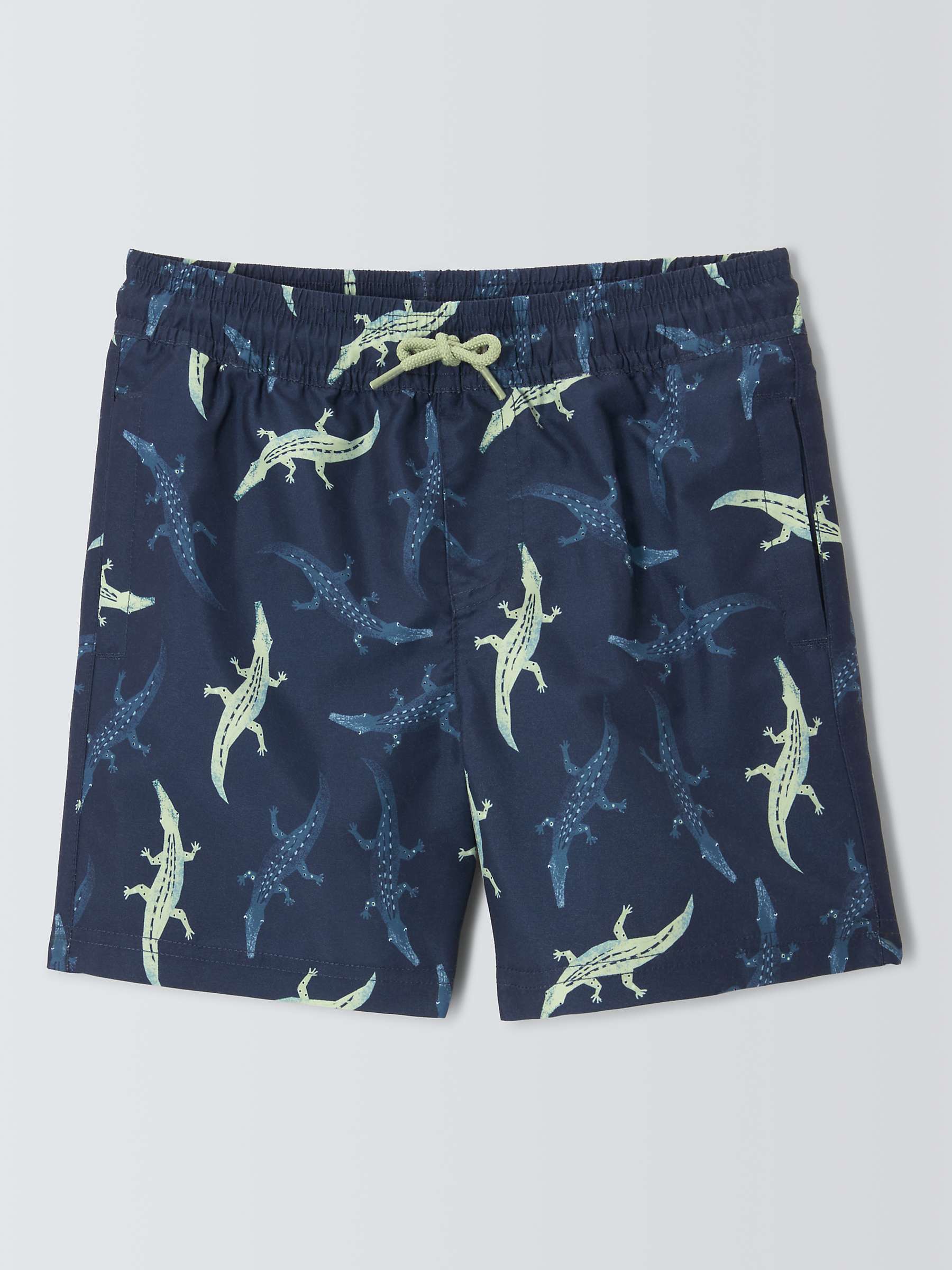 Buy John Lewis Kids' Crocodile Print Swim Shorts, Navy/Multi Online at johnlewis.com