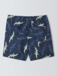 John Lewis Kids' Crocodile Print Swim Shorts, Navy/Multi
