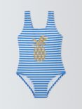 John Lewis Kids' Stripe Pineapple Swimsuit, Blue