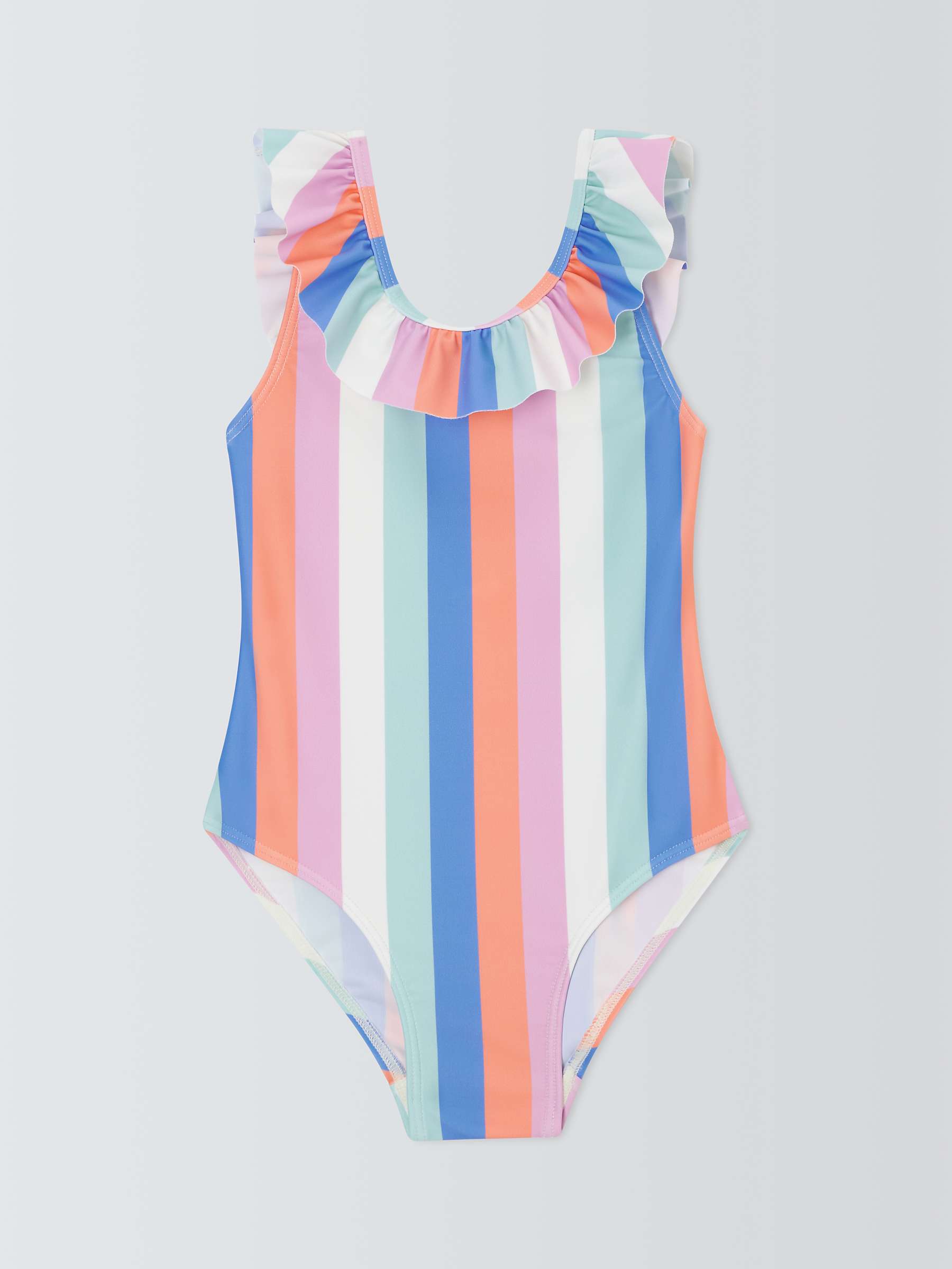Buy John Lewis Kids' Stripe Ruffle Swimsuit, Multi Online at johnlewis.com