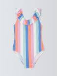 John Lewis Kids' Stripe Ruffle Swimsuit, Multi
