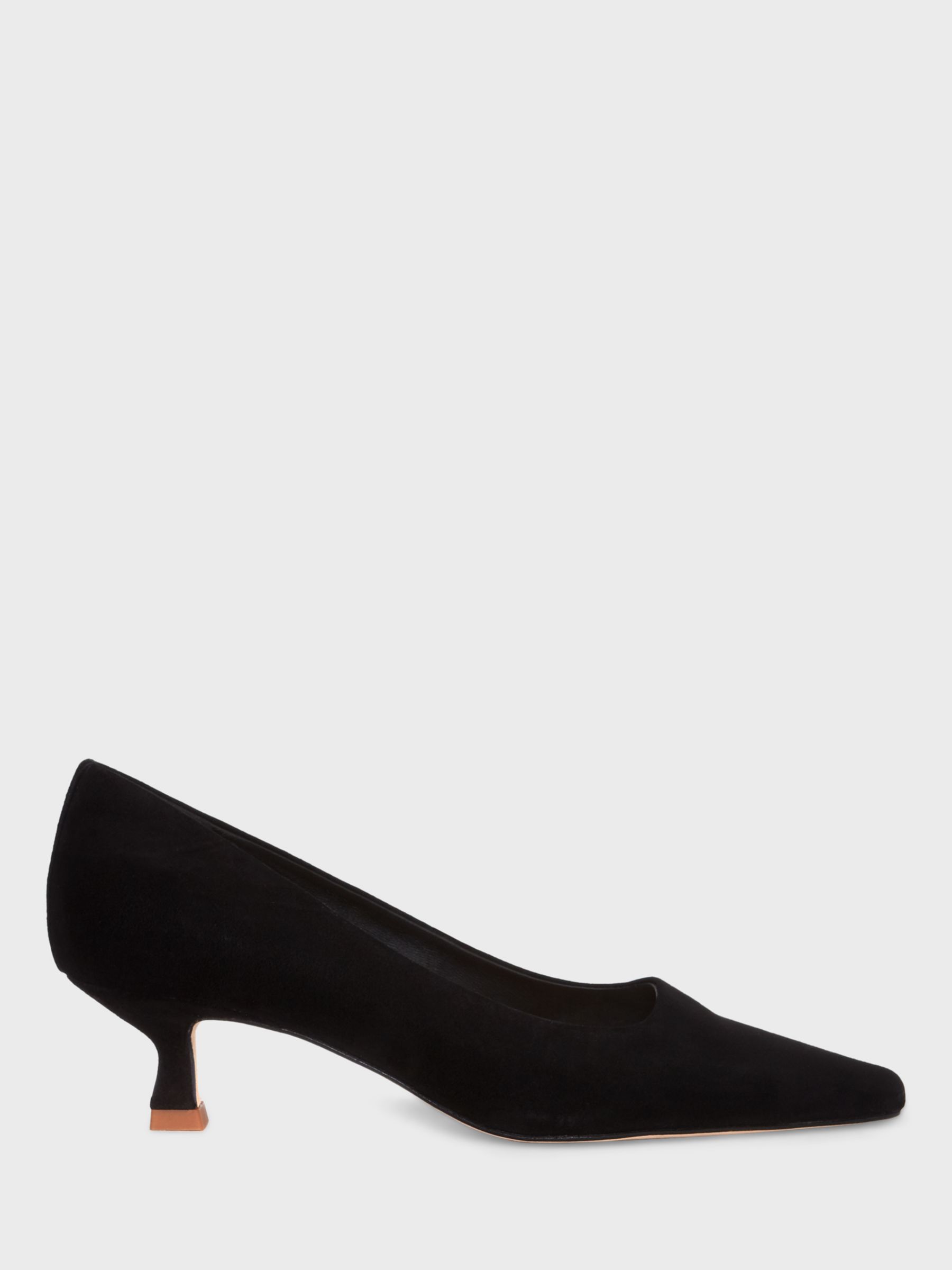 Hobbs Dita Suede Square Toe Court Shoes, Black