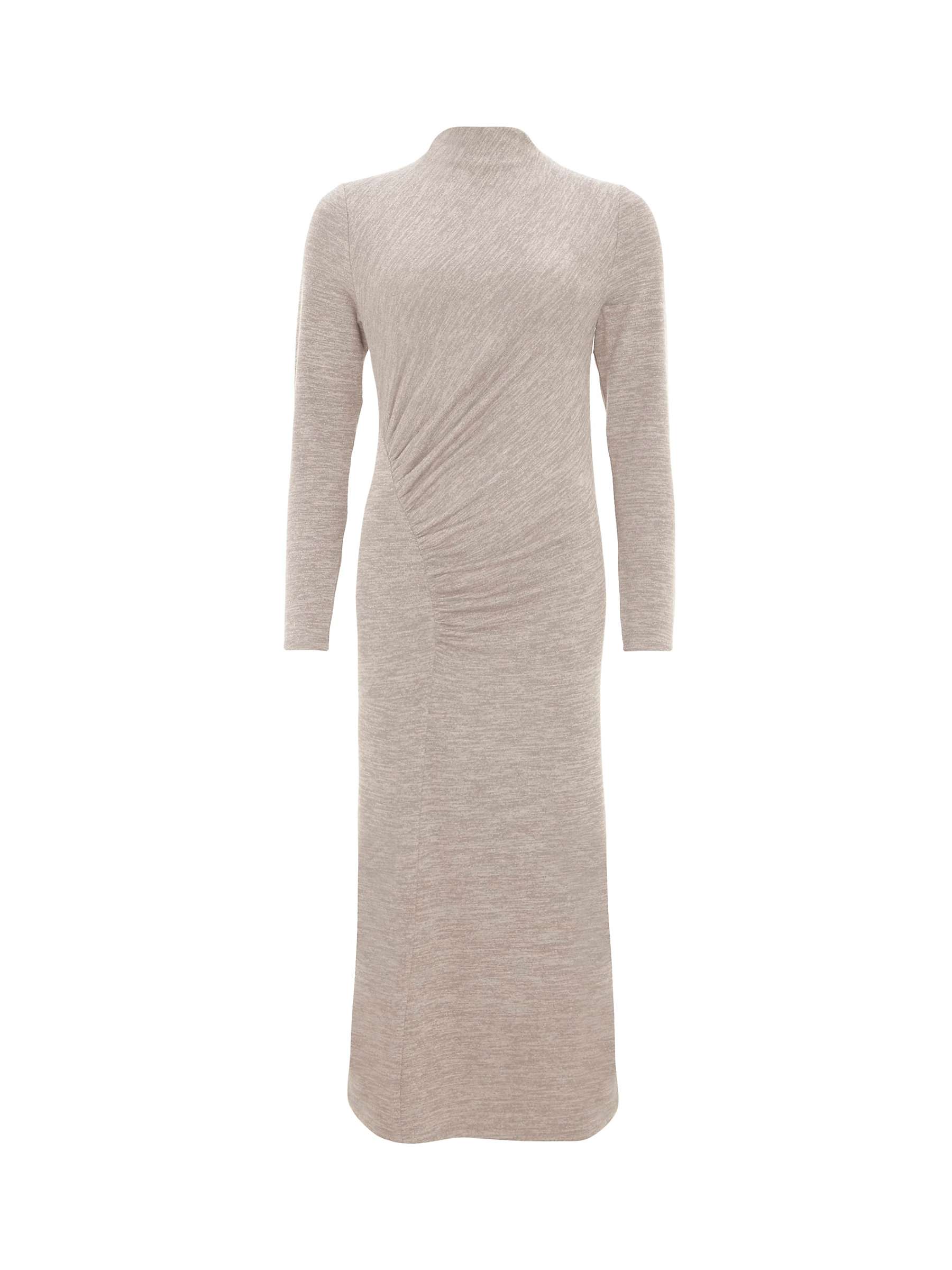 Buy Mint Velvet Asymmetric Ruched Jersey Midi Dress, Natural Online at johnlewis.com