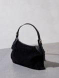 Mint Velvet Suede Slouch Shoulder Bag, Black