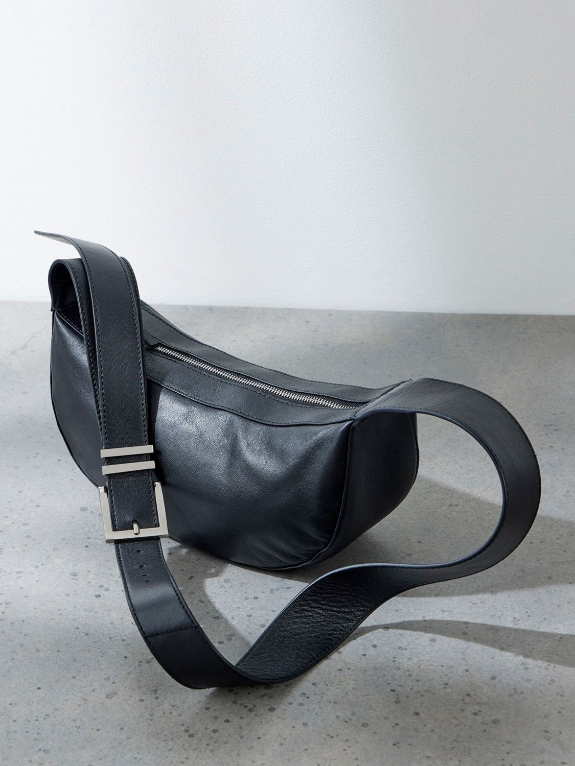 Mint Velvet Leather Sling Bag, Black at John Lewis & Partners