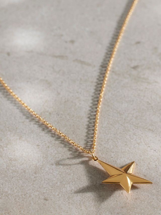 Mint Velvet Star Pendant Necklace, Gold, One Size