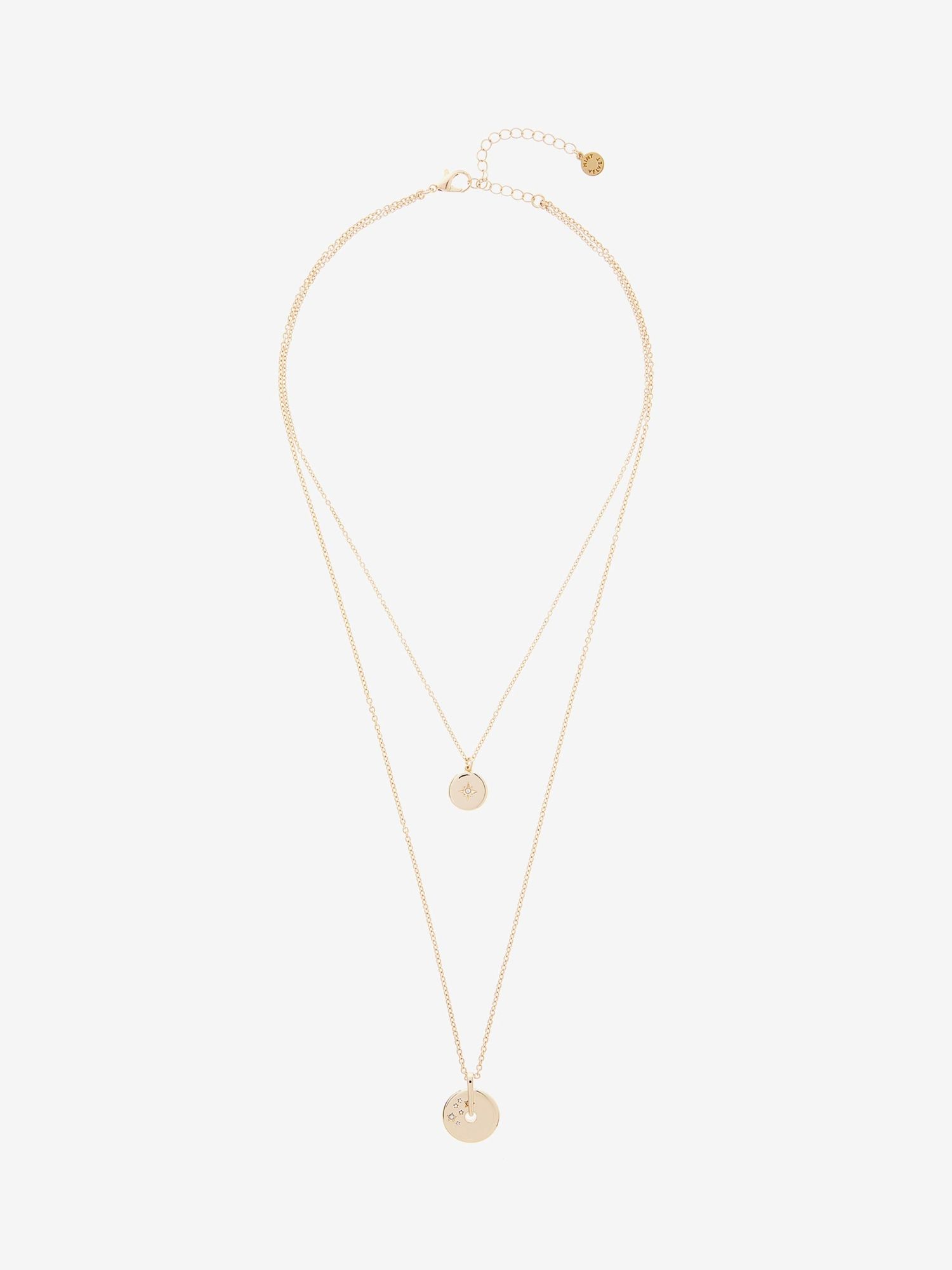 Mint Velvet Layered Star Necklace, Gold at John Lewis & Partners
