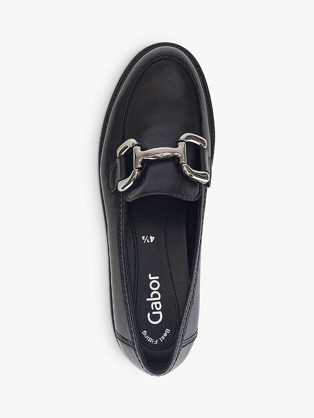 Gabor Donna Leather Loafers, Black