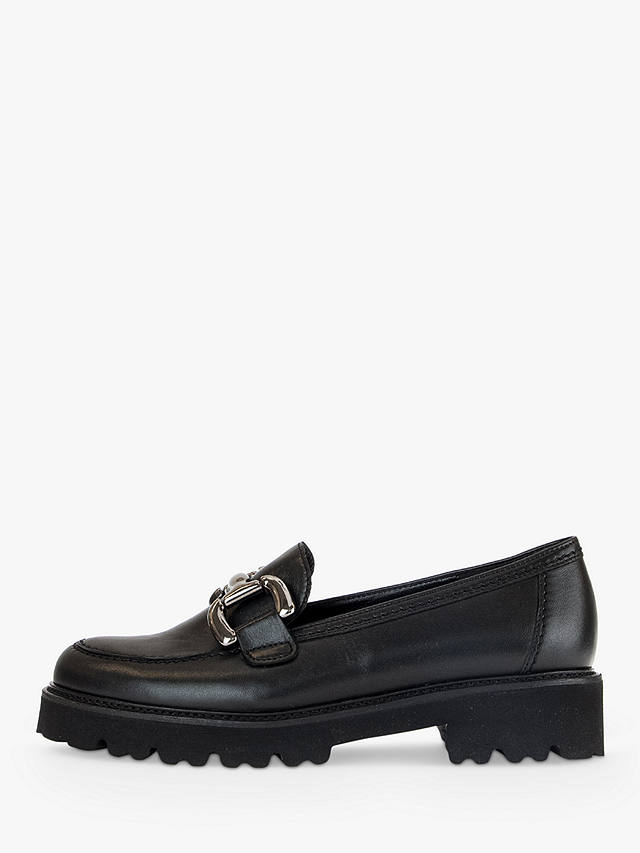Gabor Donna Leather Loafers, Black