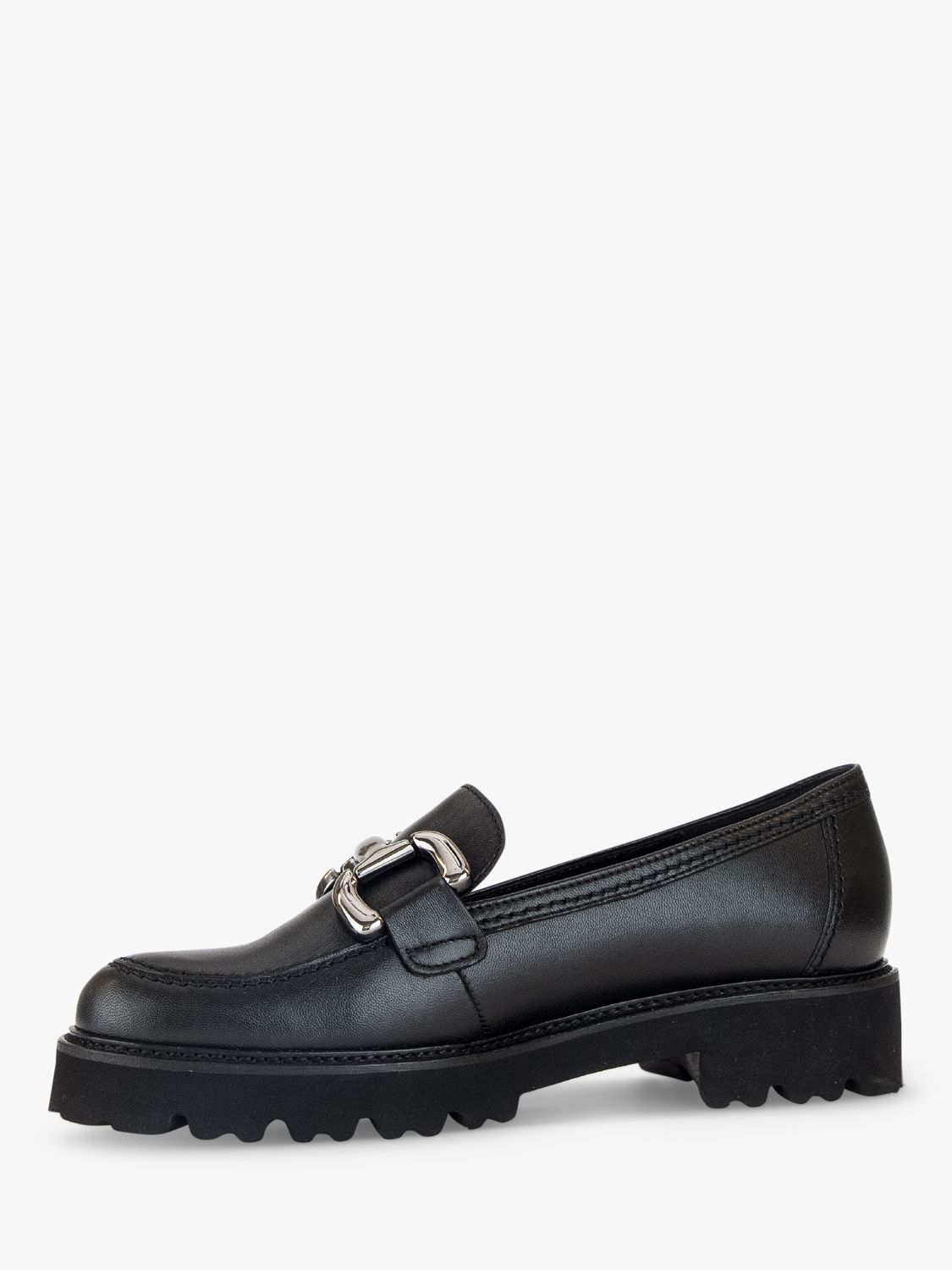 Gabor Donna Leather Loafers, Black at John Lewis & Partners