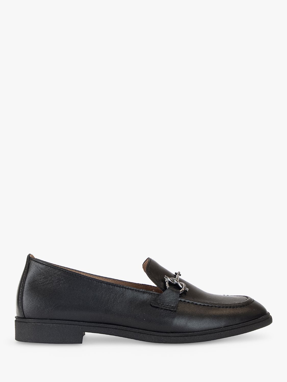 Gabor Beaumont Leather Loafers, Black at John Lewis & Partners