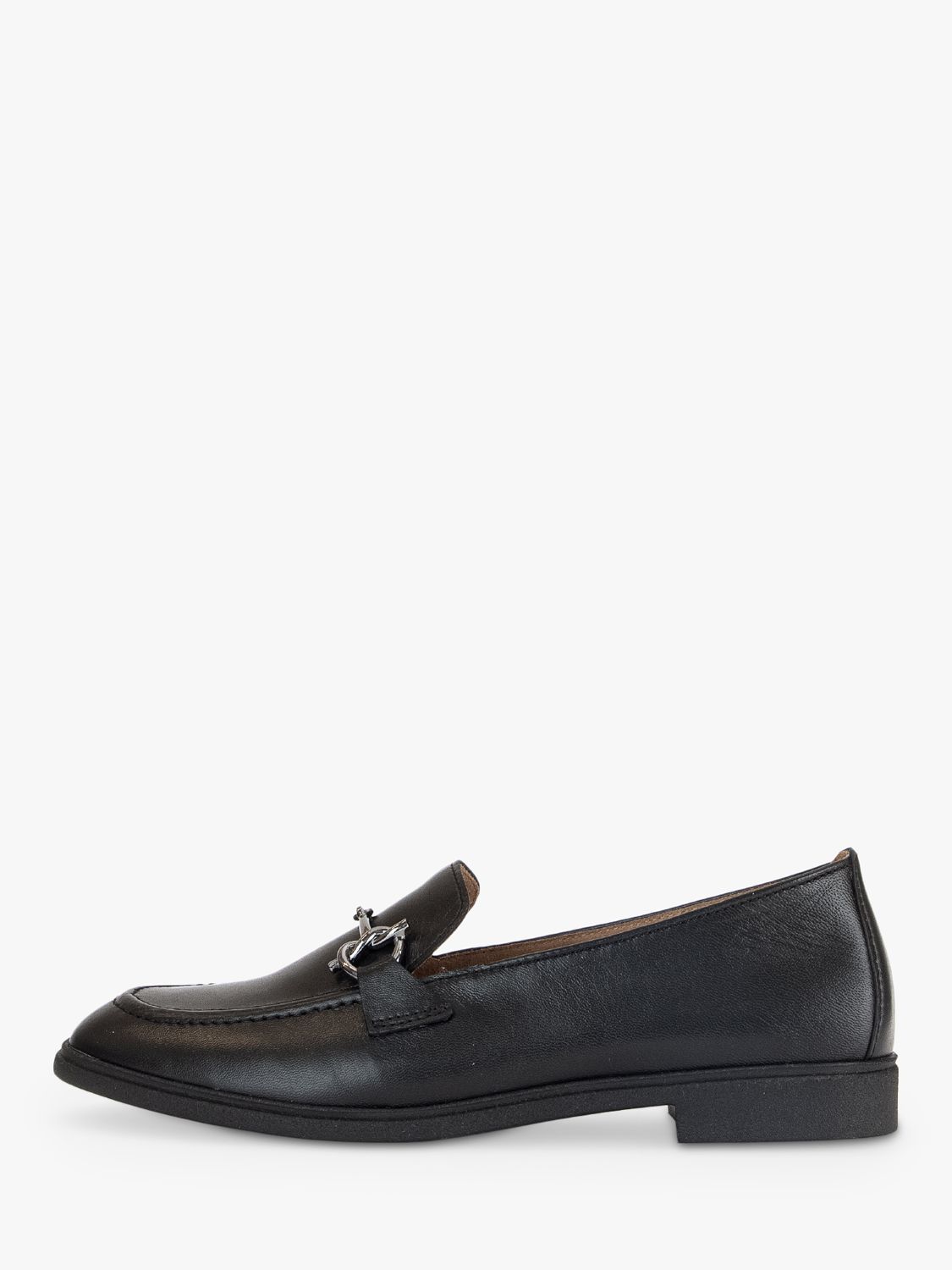 Gabor Beaumont Leather Loafers, Black at John Lewis & Partners