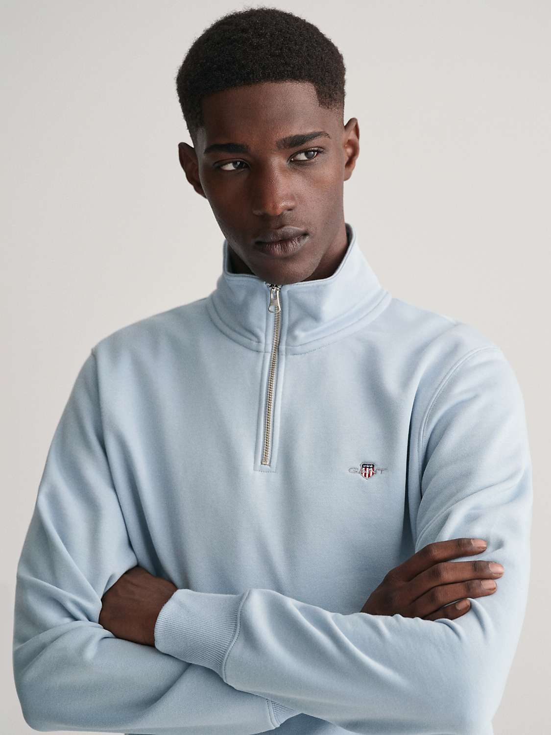 Buy GANT Regular Shield Half Zip Jumper Online at johnlewis.com