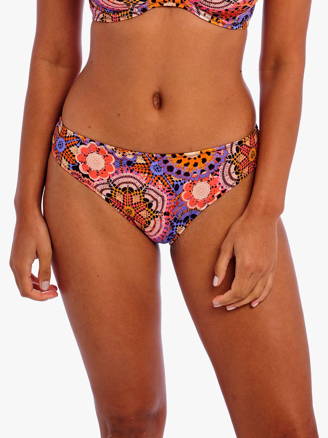 Freya San Tiago Nights Crochet Print Bikini Bottoms, Multi, XL