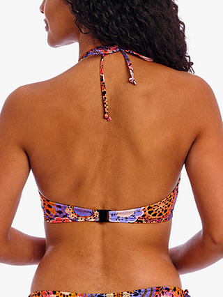 Freya San Tiago Nights Crochet Print Underwired Halter Bikini Top, Multi