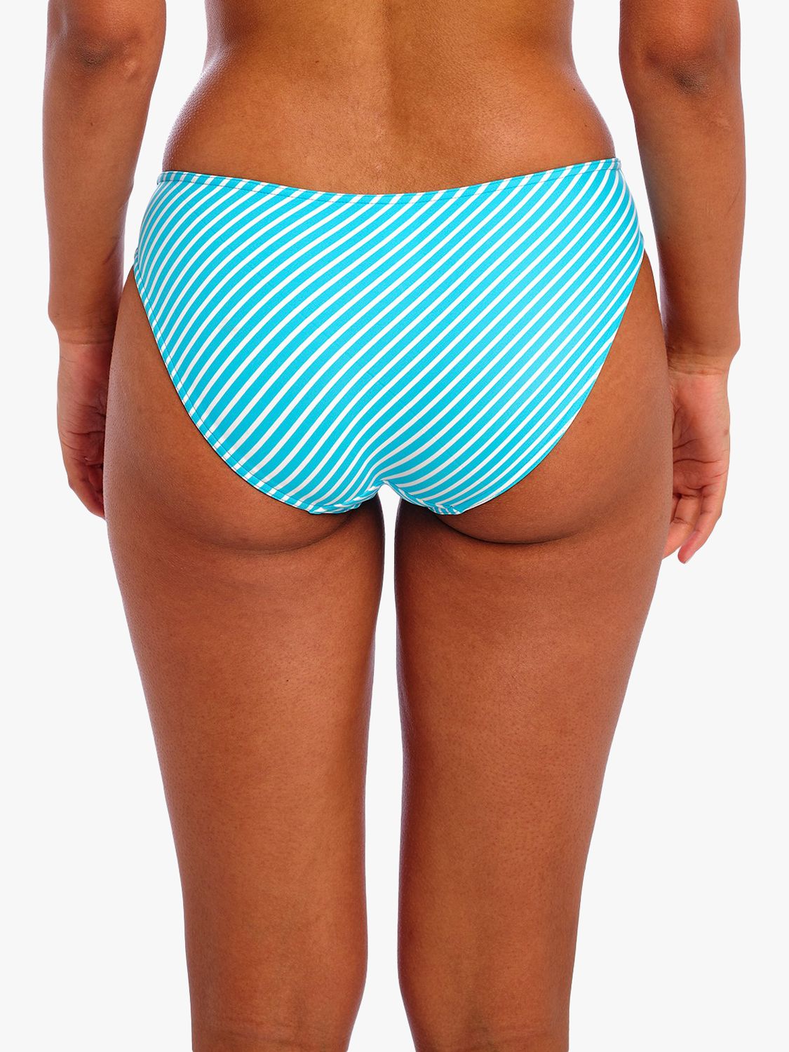 Freya Jewel Cove Stripe Bikini Bottoms, Turquoise/Multi, M