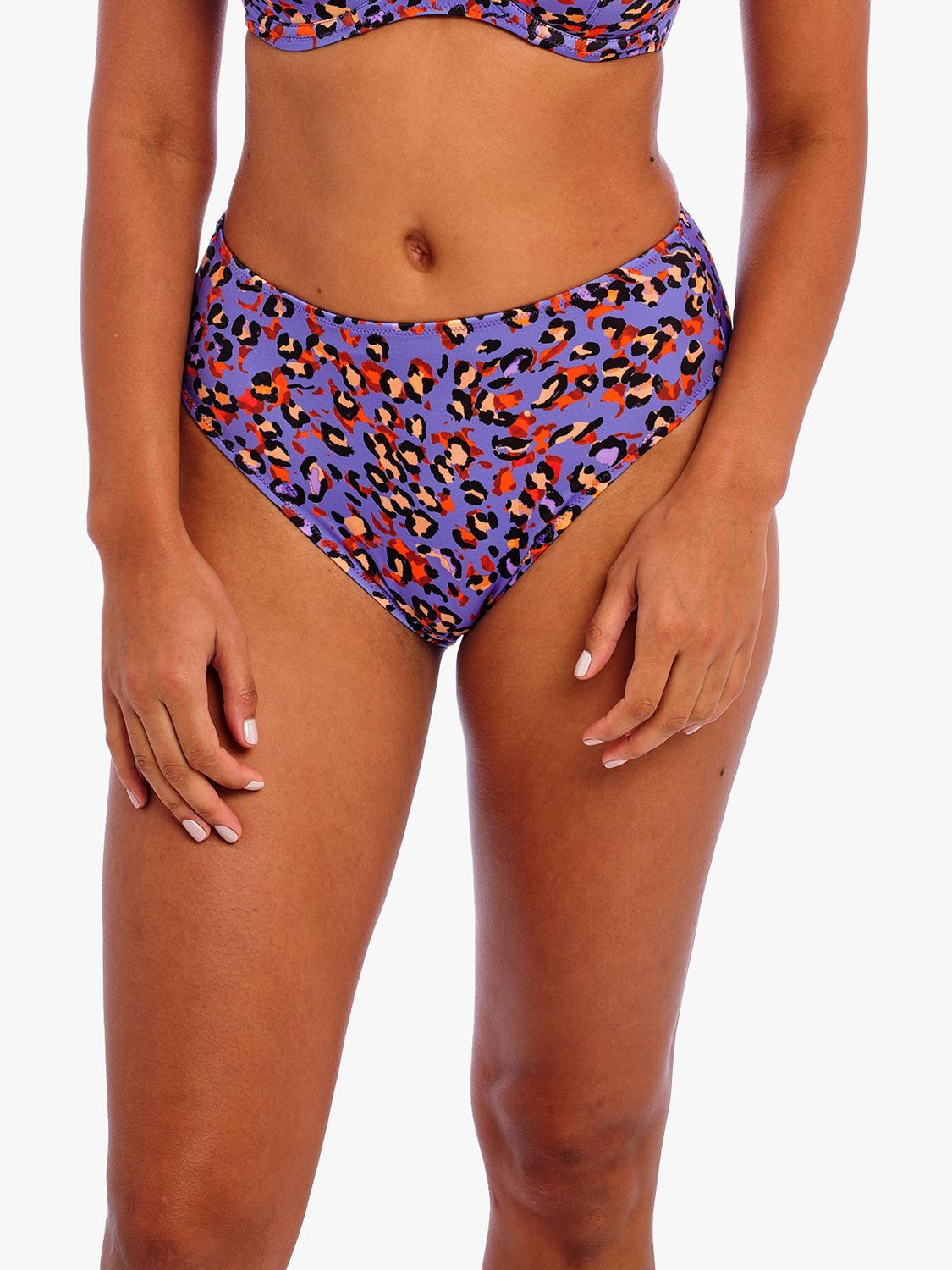 Buy Freya San Tiago Nights Leopard Print High Waist Bikini Bottoms, Blue/Multi Online at johnlewis.com
